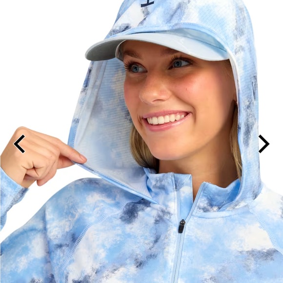Women's Huk Icon Tropicamo Quarter-Zip Hoodie Small - Picture 3 of 9